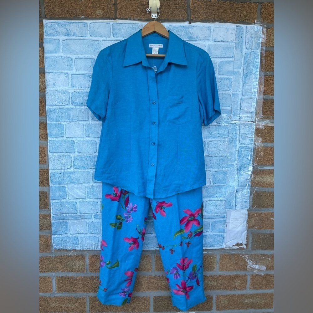 Annie Alexander linen blend resort wear 2 piece set size 8/medium